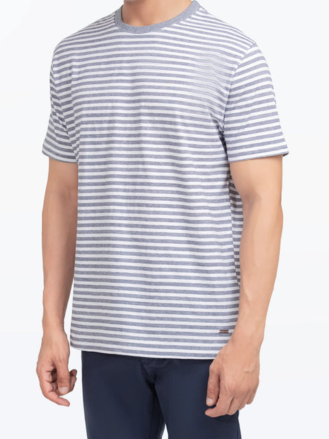 Men's Navy & White Graphic Tee - EMTGT5-030
