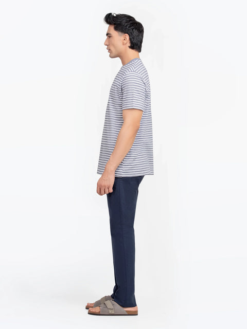 Men's Navy & White Graphic Tee - EMTGT5-030