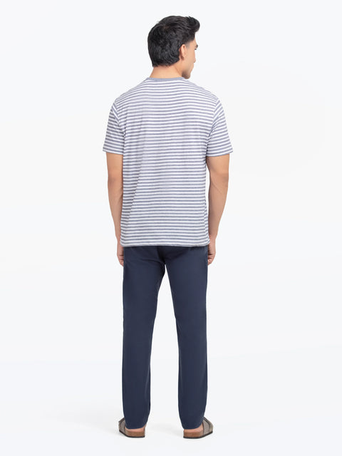 Men's Navy & White Graphic Tee - EMTGT5-030